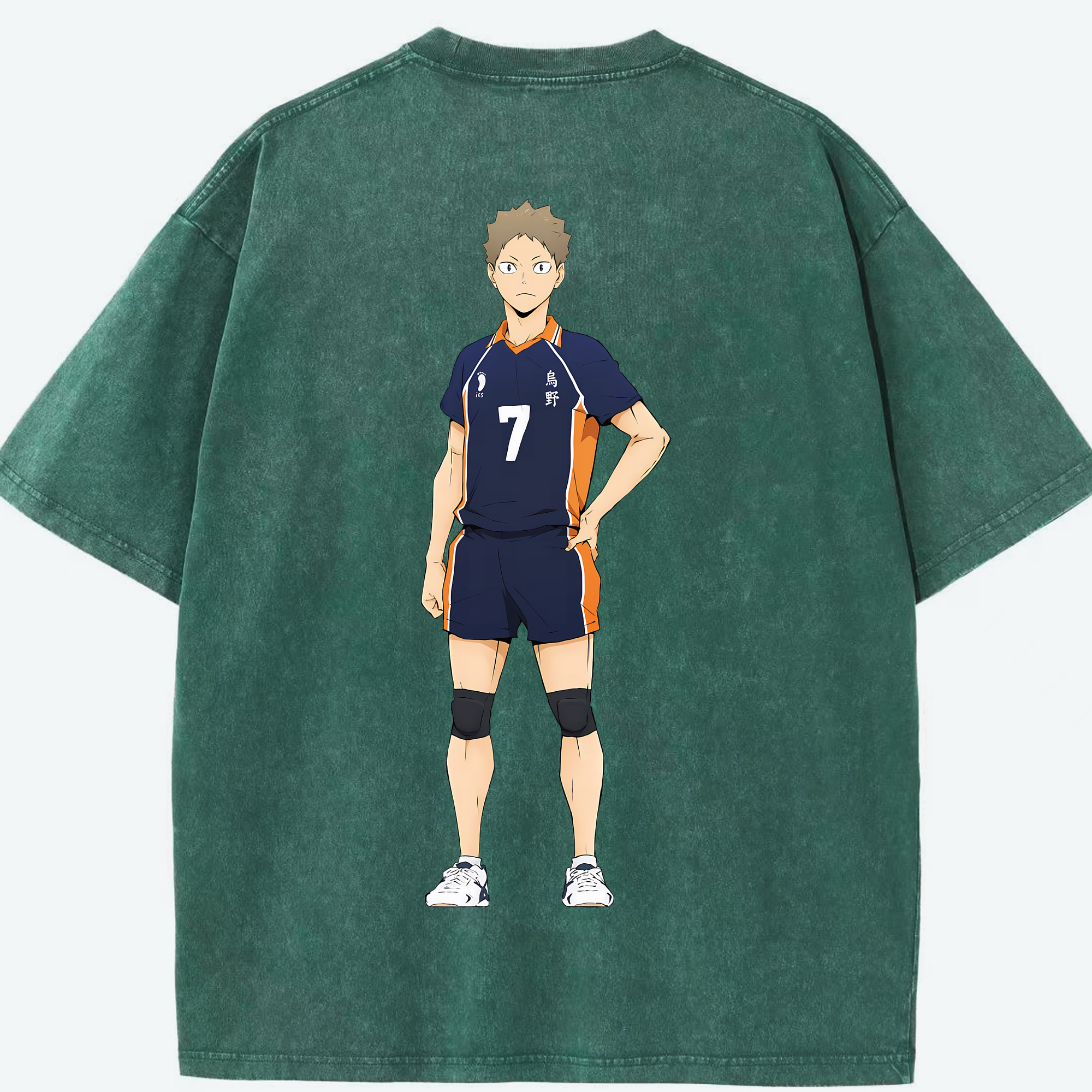 （画像用） ハイキュー!! Haikyu!! 綿100% ヴィンテージ風 半袖Tシャツ（背面プリント）